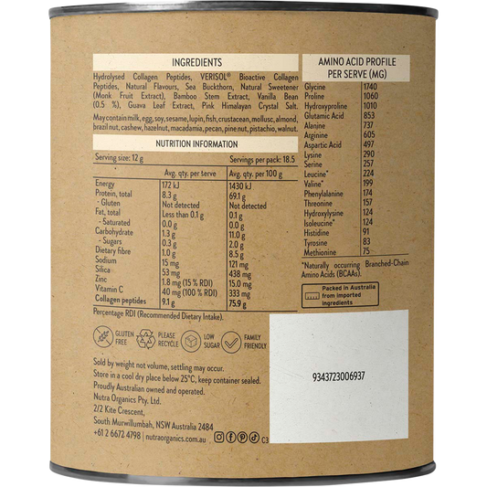 NUTRA NATURALS Collagen Beauty Vanilla 225g