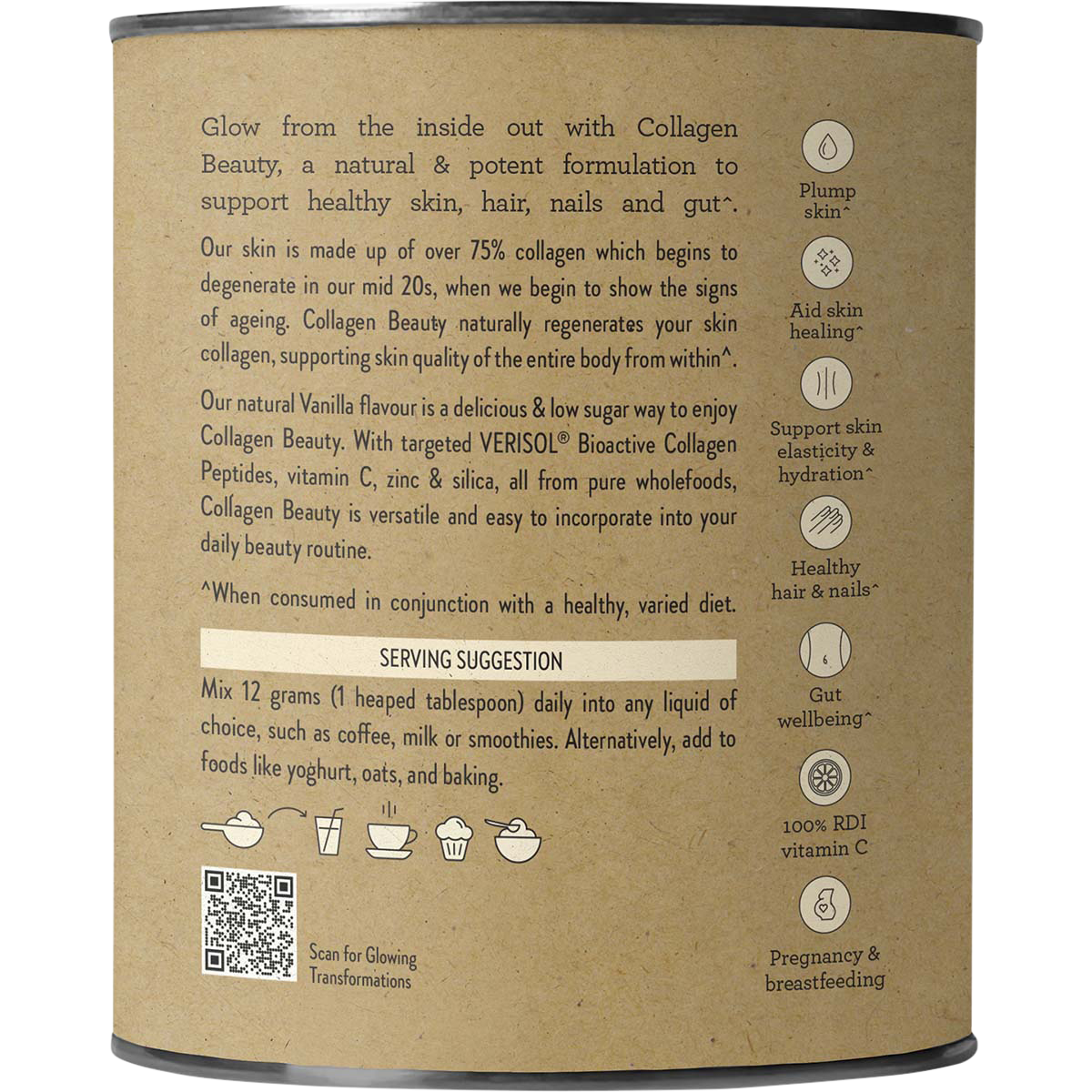 NUTRA NATURALS Collagen Beauty Vanilla 225g