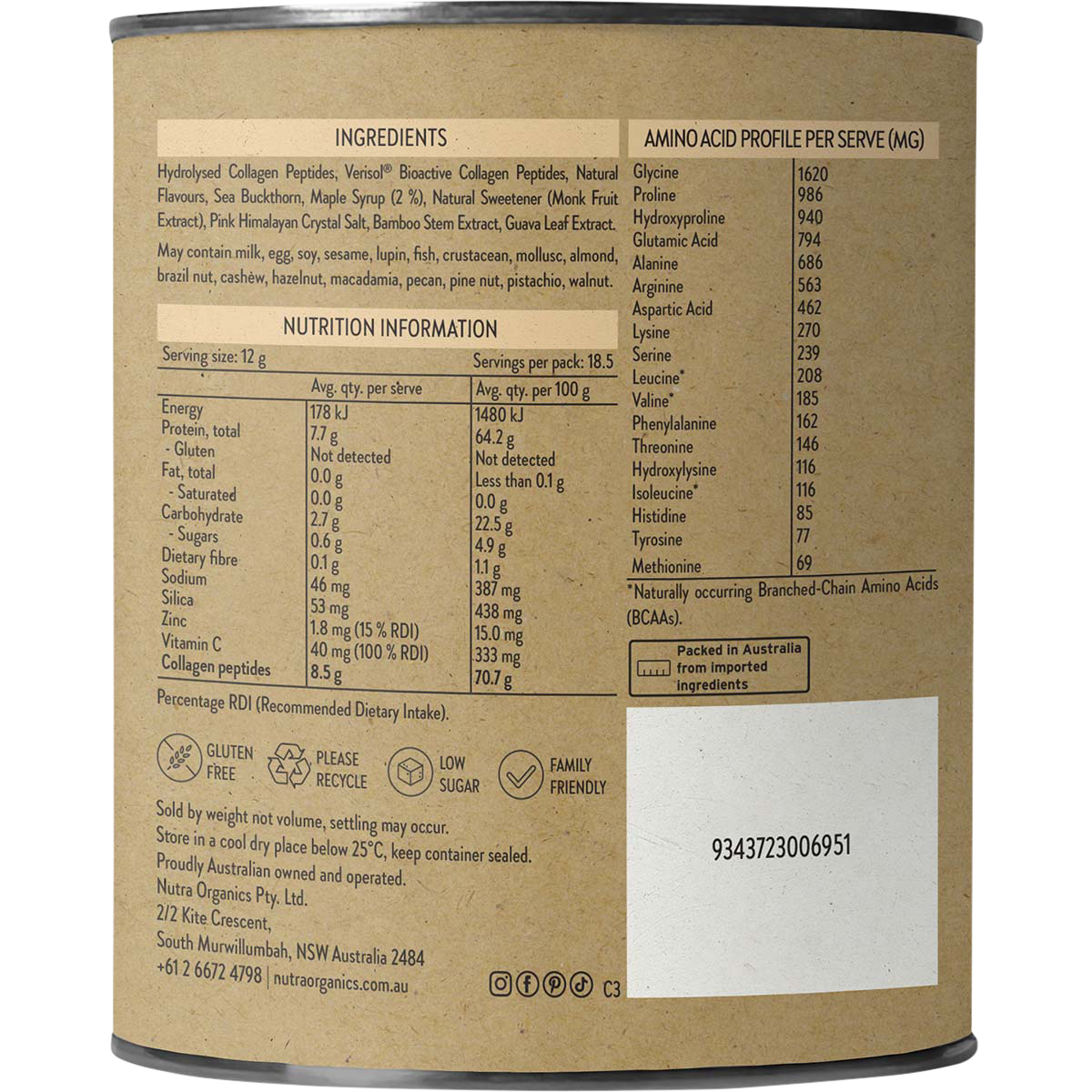 NUTRA NATURALS Collagen Beauty Caramel 225g