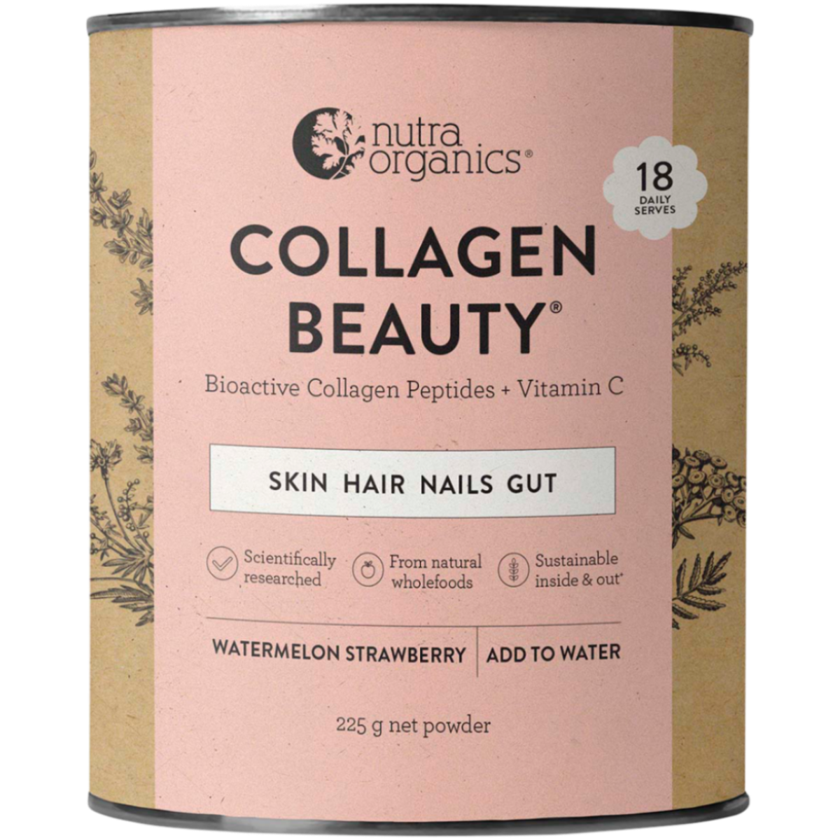 NUTRA NATURALS Collagen Beauty Watermelon Strawberry 225g