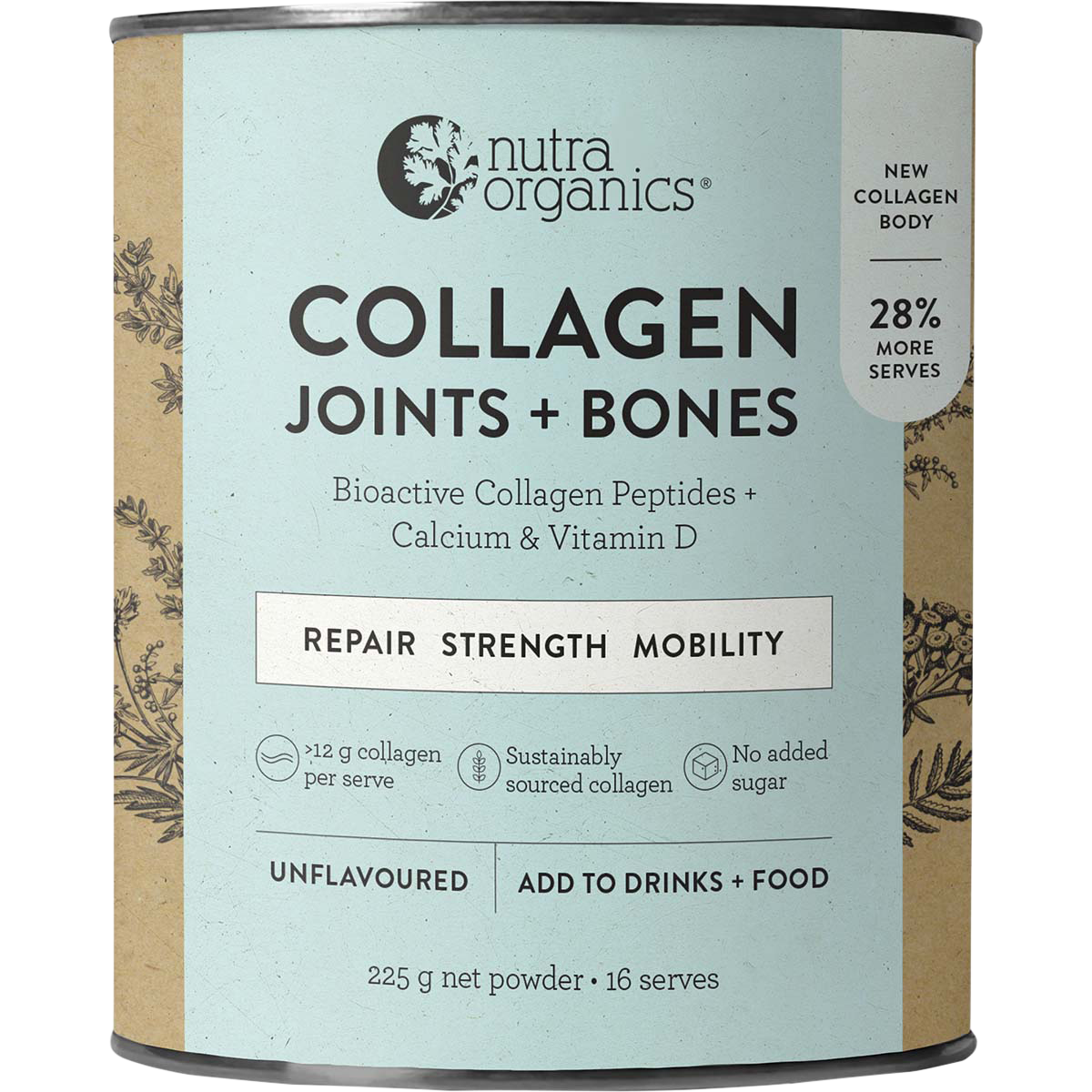 NUTRA NATURALS Collagen Joints + Bones 225g