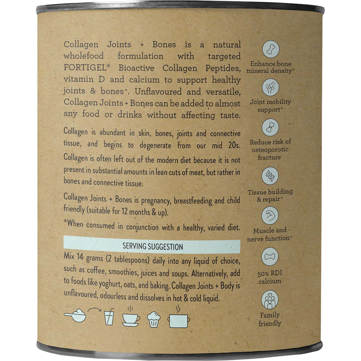 NUTRA NATURALS Collagen Joints + Bones 225g